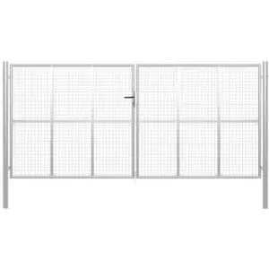 Image of Garden Gate Galvanised Steel 415x225cm Silver Vidaxl Silver