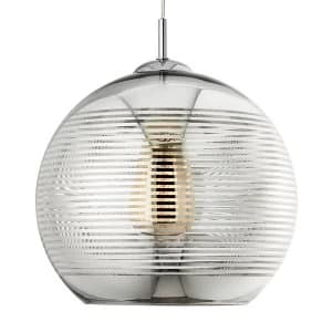 Image of Searchlight Lighting Collection Erin Glass Pendant Ceiling Light - Chrome