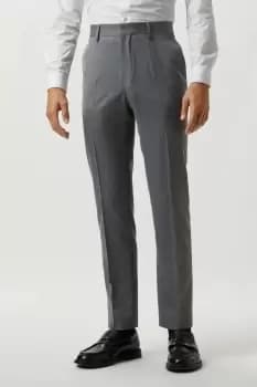 Image of Mens Slim Fit Grey Mini Herringbone Suit Trousers