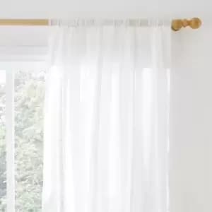 Image of Pineapple Elephant Aletta Tufted Stripe Slot Top Voile Curtain Panel White