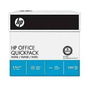 Image of HP Office A4 Multifunction Printer Paper 2500 Sheets 80gsm White Ream No Wrap