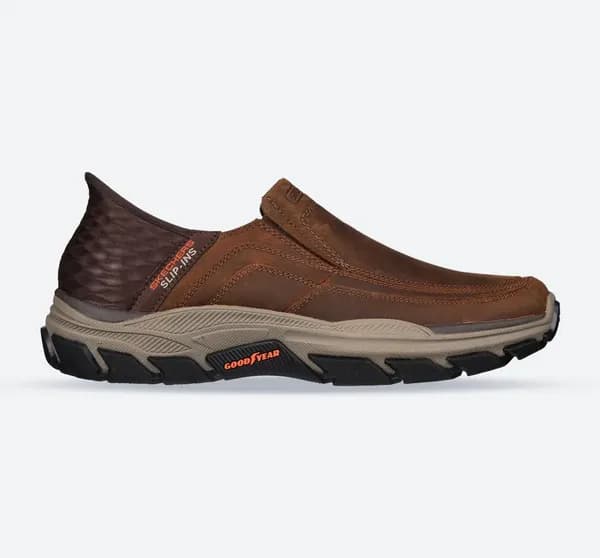 Image of Skechers Mens Slip Ins Respected Elgin Relaxed Fit Loafer Shoe - UK 12 Brown male PS3785DKB12