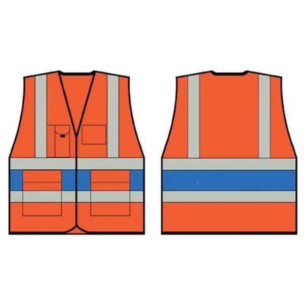 Image of Beeswift Beeswift High Visibility Executive Vest Orange/Royal Blue S HVV45RBS