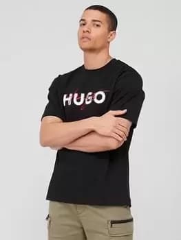 Image of HUGO Dakaishi Relaxed Fit T-Shirt - Black, Size S, Men