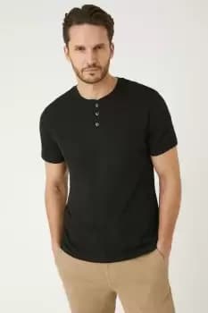 Image of Black Grandad Neck T-Shirt
