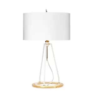 Image of Elstead Lighting Ferrara Table Lamp White and Polished Gold