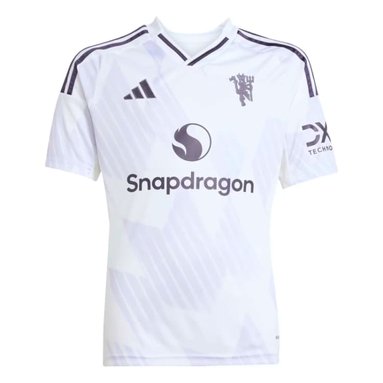 Image of Adidas Manchester United Kids Away Jersey 2025/26 Blanc Unisex 15/16 ans JP3030