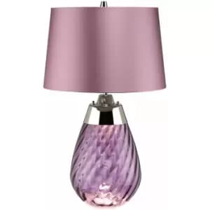 Image of Table Lamp Heather Shade & Plum tinted Glass / Heather Shade LED E27 60W Bulb