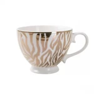 Image of Animal Luxe Footed Mug Zebra Print Gold