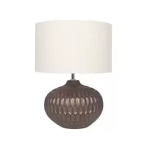 Image of Bronze Textured Glazed Ceramic Table Lamp