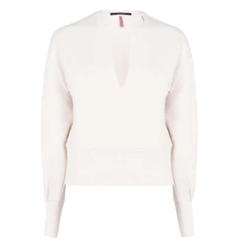 Image of Scotch and Soda Scotch and Soda Open Neck Knitted Jumper - Cream 0003
