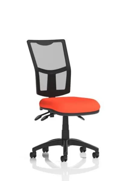 Image of Eclipse Eclipse Plus III Lever Task Operator Chair Mesh Back With Bespoke Colour Seat In Tabasco Orange KCUP1647