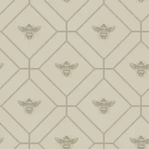 Image of Holden Honeycomb Bee Taupe Wallpaper