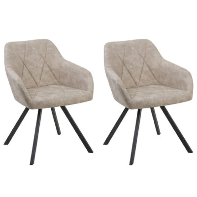 Image of Beliani Set Of 2 Dining Chairs Monee Beige
