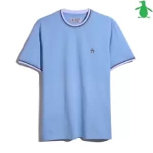 Image of Original Penguin Ringer T Shirt - Blue