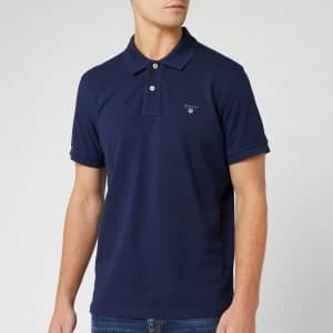 Image of GANT Mens Original Pique Polo Shirt - Evening Blue - L