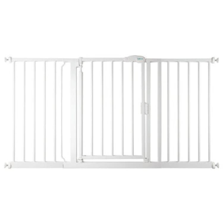 Image of Safetots Pressure Fit Self Closing Stair Gate, 147Cm - 154Cm, White, Auto Closing Baby Gate, Safety Barrier