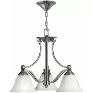 Image of Loops - 3 Bulb Chandelier Hanging Pendant LIght Brushed Nickel LED E27 60W Bulb