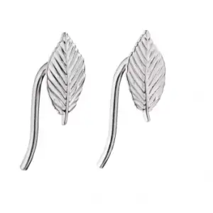 Image of Elements Silver Leaf Earrings E5687
