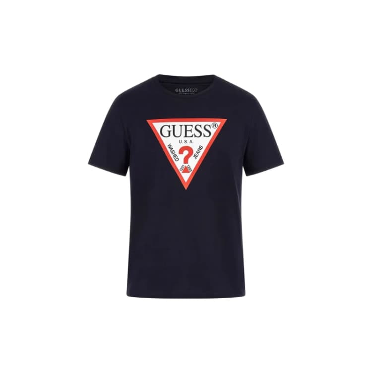 Image of Guess Round-neck logo T-Shirt Guess CN Original Bleu Male S