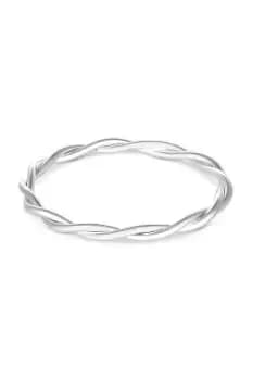 Image of Silver Plated Polished Cross Over Bangle Bracelet
