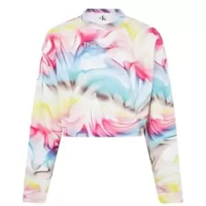 Image of Calvin Klein Jeans Calvin Klein Pride AOP Cropped Sweater Mens - Multi