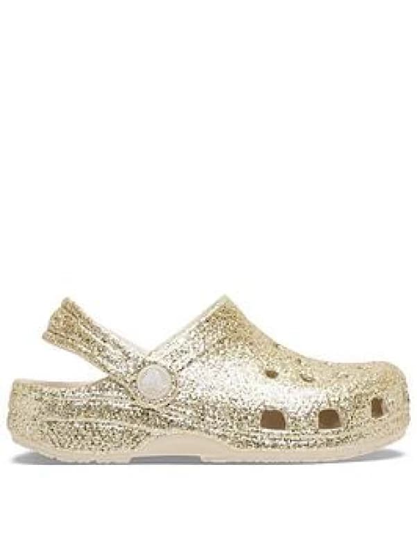 Image of Crocs Kids Toddler Classic Chunky Glitter Clogs Sandstone C5