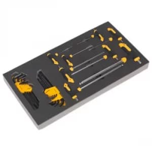 Image of Siegen S01134 Tool Tray with T-Handle & Standard Hex Key Sets 26pc