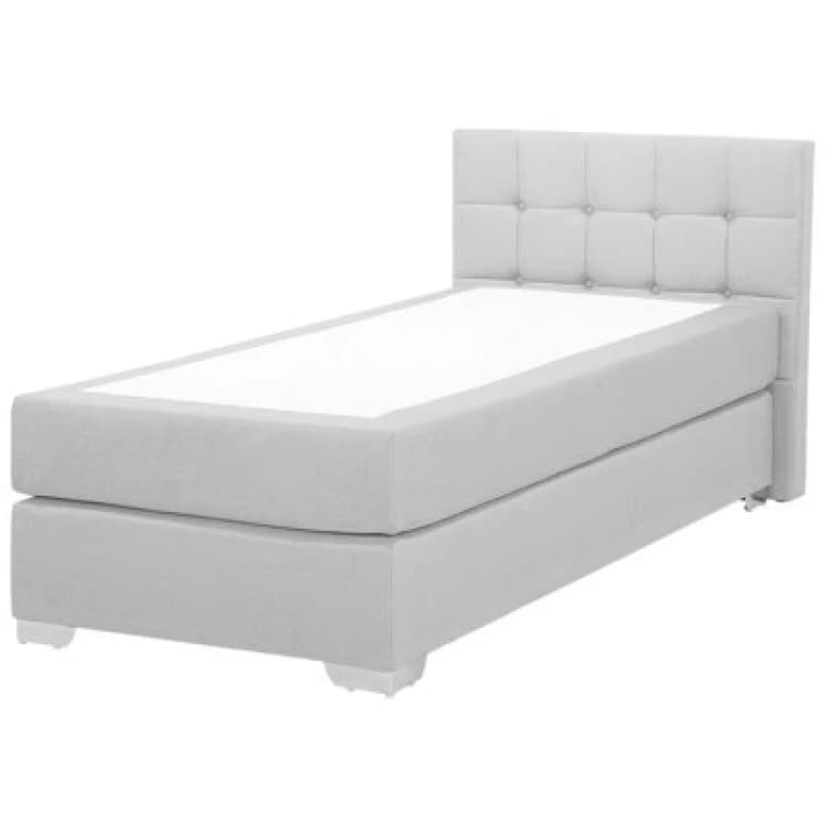 Image of Beliani Divan Bed Fabric Admiral 90 X 200 Cm (Eu Single) Light Grey