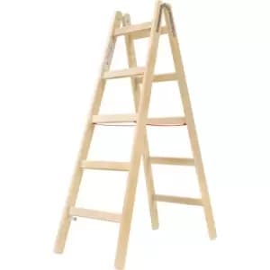 Image of Hymer 7141 Timber Double Sided Step Ladder 2 x 5 Tread
