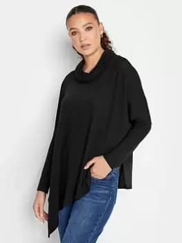 Image of Long Tall Sally Black Hanky Hem Top, Black, Size 10, Women