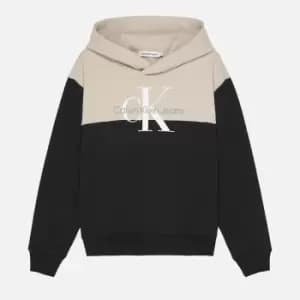 Image of Calvin Klein Boys' Colour Block Monogram Hoodie - CK Black - 14 Years