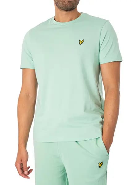 Image of Lyle & Scott Turquoise Shadow Plain T-Shirt Turquoise Male 2XL 211141UK