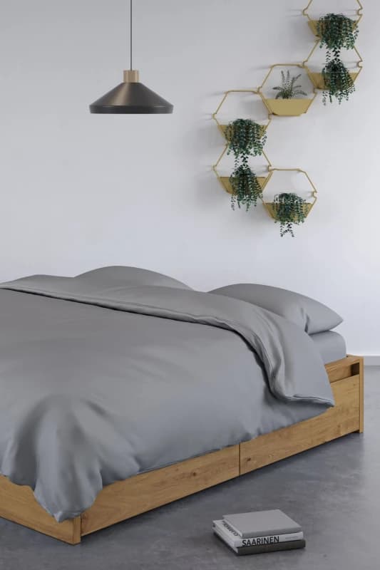 Image of Panda London 100% Bamboo Duvet Cover Mid Grey
