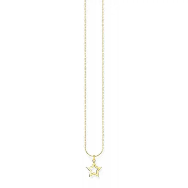 Image of Thomas Sabo Sterling Silver Basics Gold Gold Plated Necklace KE2222-41
