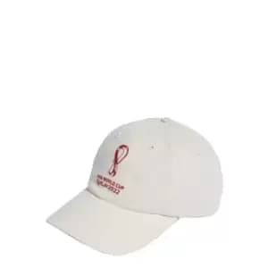 Image of adidas Fifa World Cup Qatar 2022 Official Emblem Cap Unisex in Talc / Active Maroon