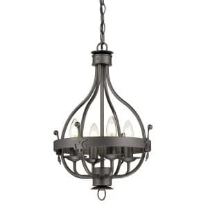 Image of Chandelier 4 Light Graphite Finish, E14