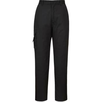 Image of Portwest - C099 - Black Sz L Regular Ladies Combat Trousers Work Wear