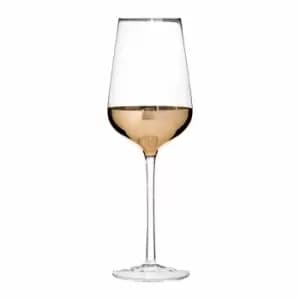 Image of Premier Housewares Set of 4 Wine Glasses - Clear Glass/Gold