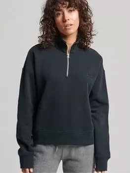 Image of Superdry Vintage Logo Emb Crew Sweatshirt -navy, Blue, Size 14, Women