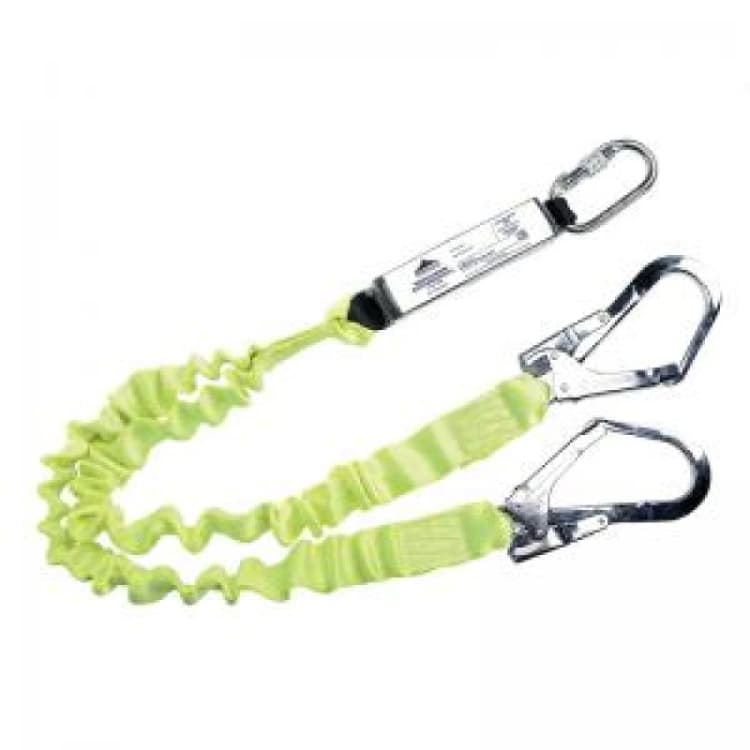 Image of Portwest Shock Absorbing Double Elasticated Lanyard FP52YER Colour: Yellow