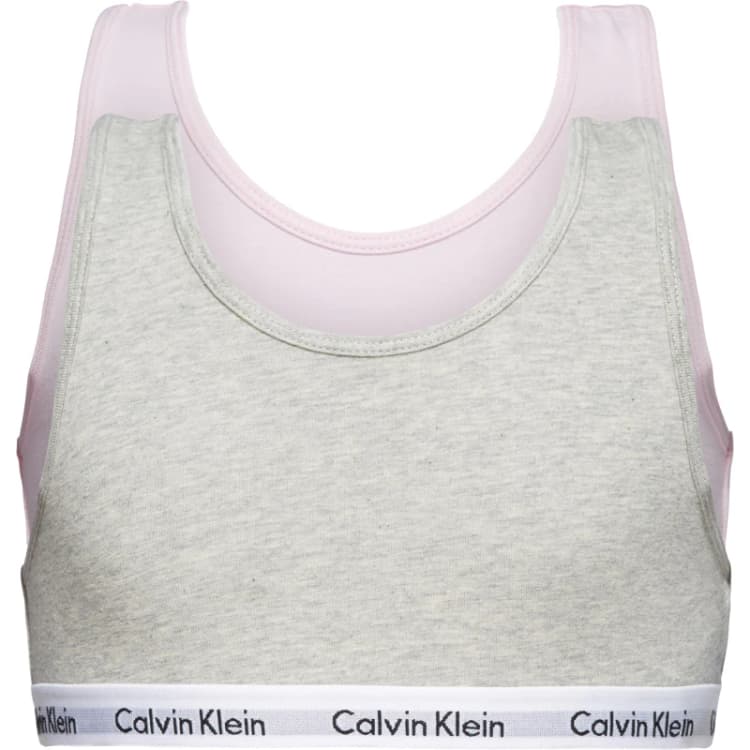 Image of Calvin Klein 2 Pack Bralets - Grey Grey 11 - 12 Years