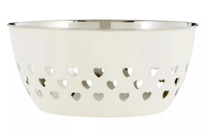 Image of Premier Housewares Hearts Design Bowl Ivory