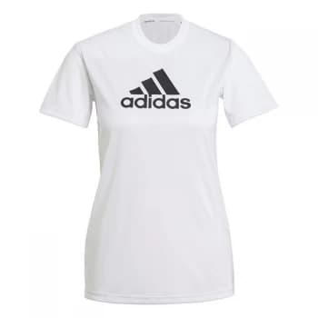 Image of adidas Primeblue Designed 2 Move Logo Sport T-Shirt Women - White / Black