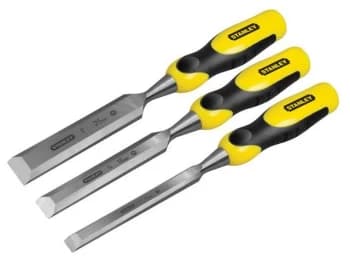 Image of Stanley Tools DYNAGRIP Bevel Edge Chisel with Strike Cap Set of 3