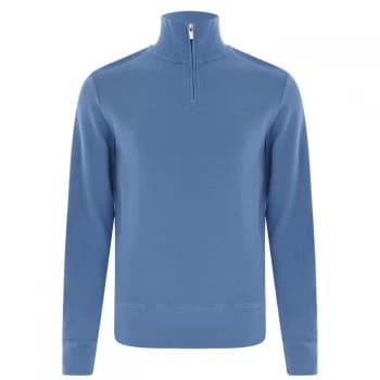 Image of Gant Halfcomb Half Zip Sweater - Mid Blue 437