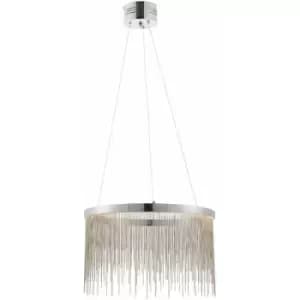 Image of Led Ceiling Pendant Light 30W Warm White chrome & Silver Chain Luxury Lamp