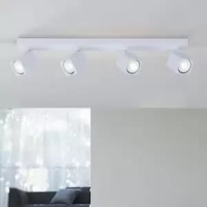 Image of Harper Living - 4 Light Black Spotlight Bar Adjustable Square bulb holders