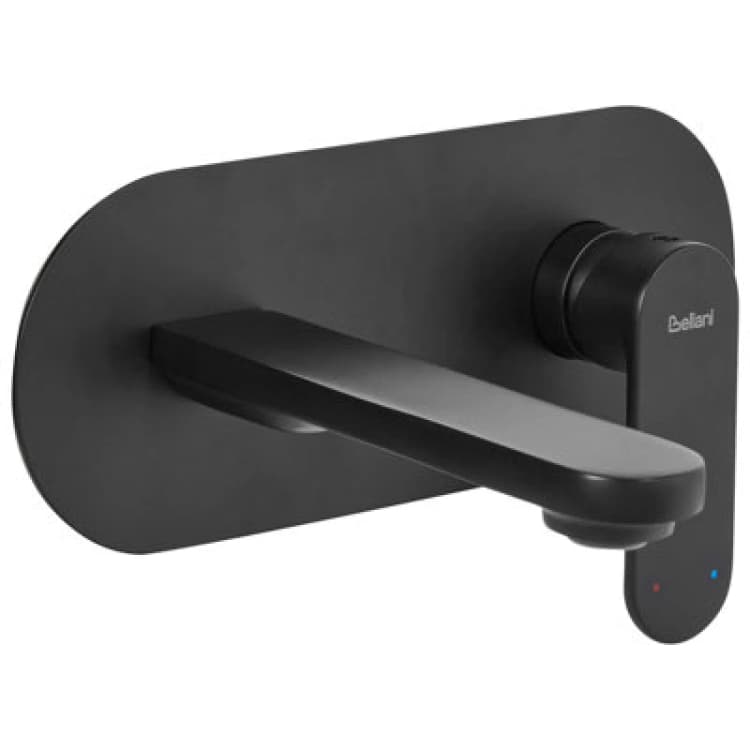 Image of Beliani Wall Mounted Basin Mixer Tap Chapala Brass Black