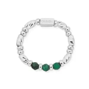 Image of ChloBo Silver Malachite Sparkle Ring of Empowerment